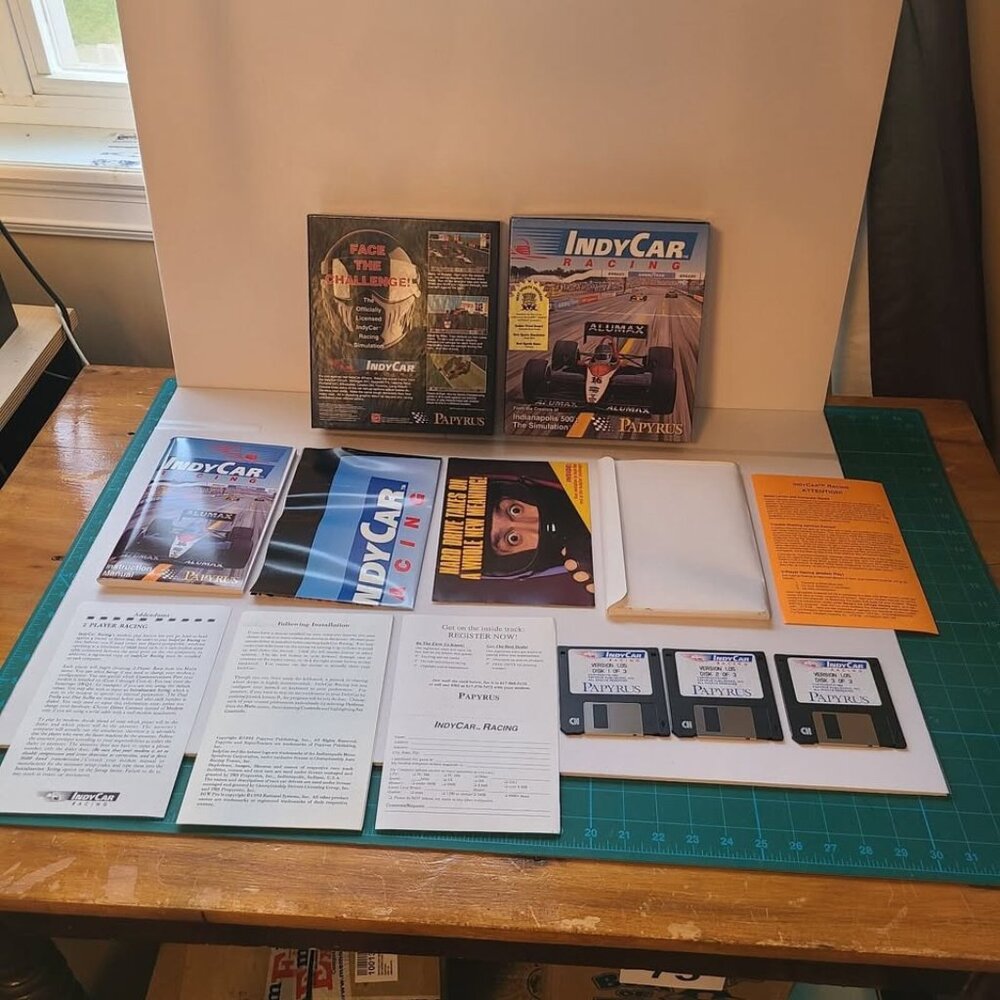 IBM PC INDYCAR RACING BIG BOX 3.5" MSDOS COMPUTER GAME 1993 VIRGIN